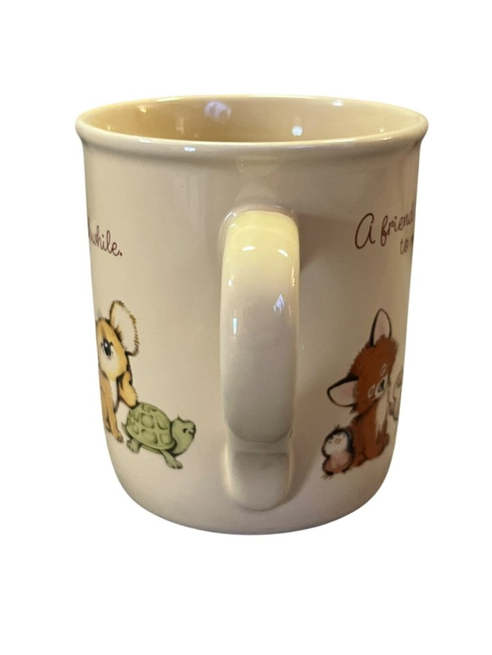 Vintage Hallmark Mug Mates Coffee Mug Used Japan Animal Friendship Quote Smaller - Picture 4 of 12